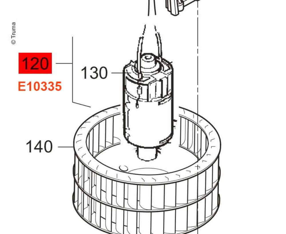 Truma Gleichstrommotor 12V zu Gebläse TEB/TEN 3 (Nr. 40000-00033)