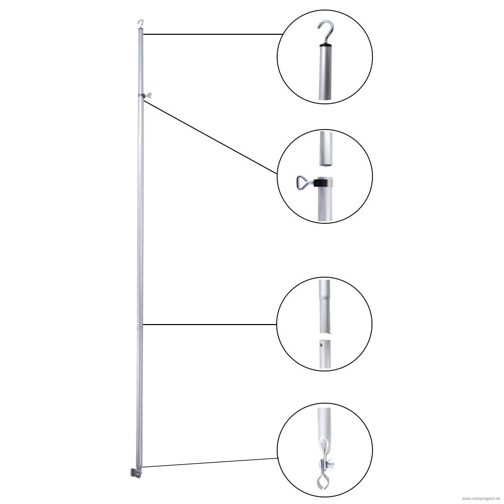 Alu Dachhakenstange 32 mm, 170-260 cm