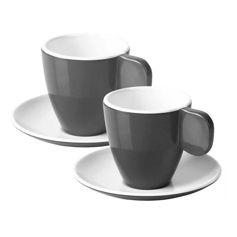 Camp4 Espressotassen anthrazit/weiß, 2er Set