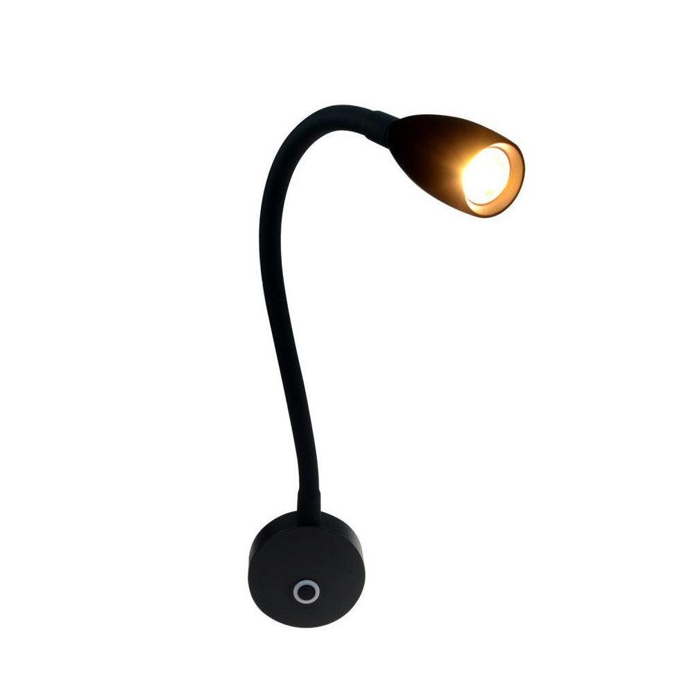 David LED Schwanenhalsleuchte schwarz mit Dimmschalter