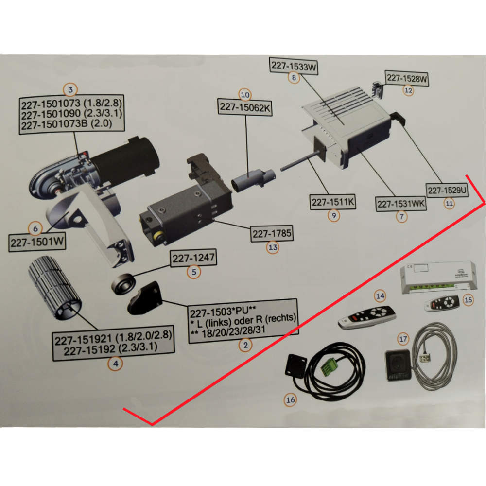 Reich Antriebseinheit easydriver Pro 1.8 / 2.8 links (Nr. 227-15005LPU28)