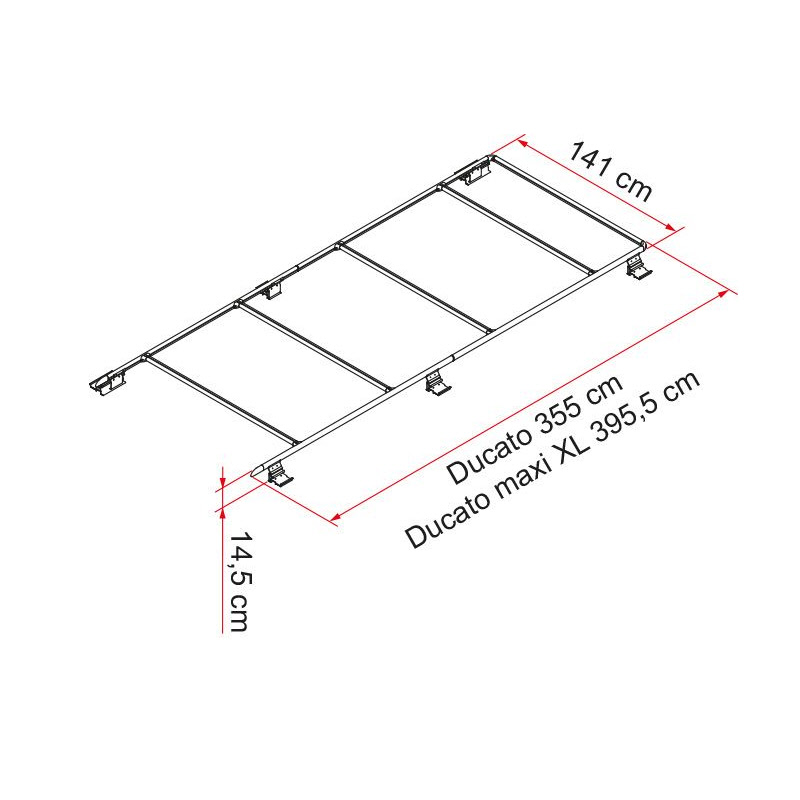 Fiamma Roof Rail für Ducato ab Bj. 2006, silber