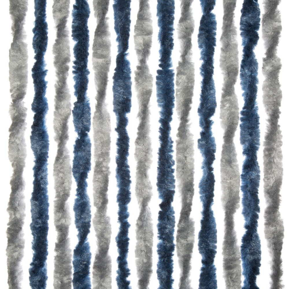 Brunner Chenille-Flauschvorhang blau/silber