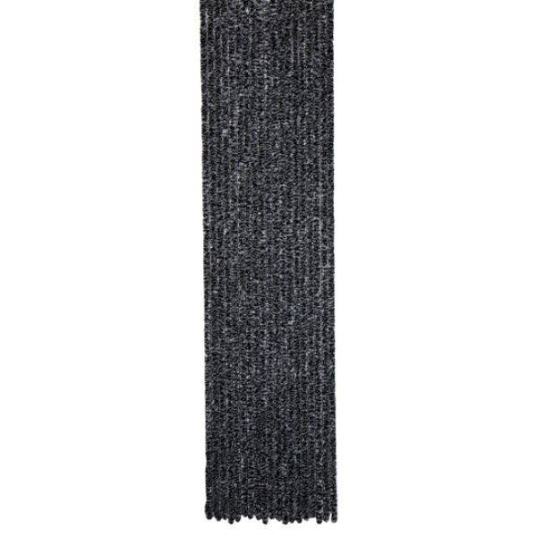 Carbest Chenille-Flauschvorhang schwarz/grau