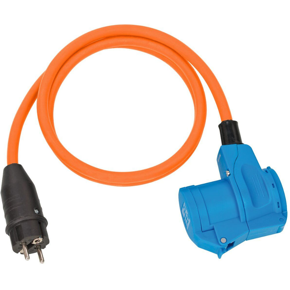 Winkeladapterkabel Schuko Stecker / CEE Kupplung mit LED-Anzeige, 1,5 m