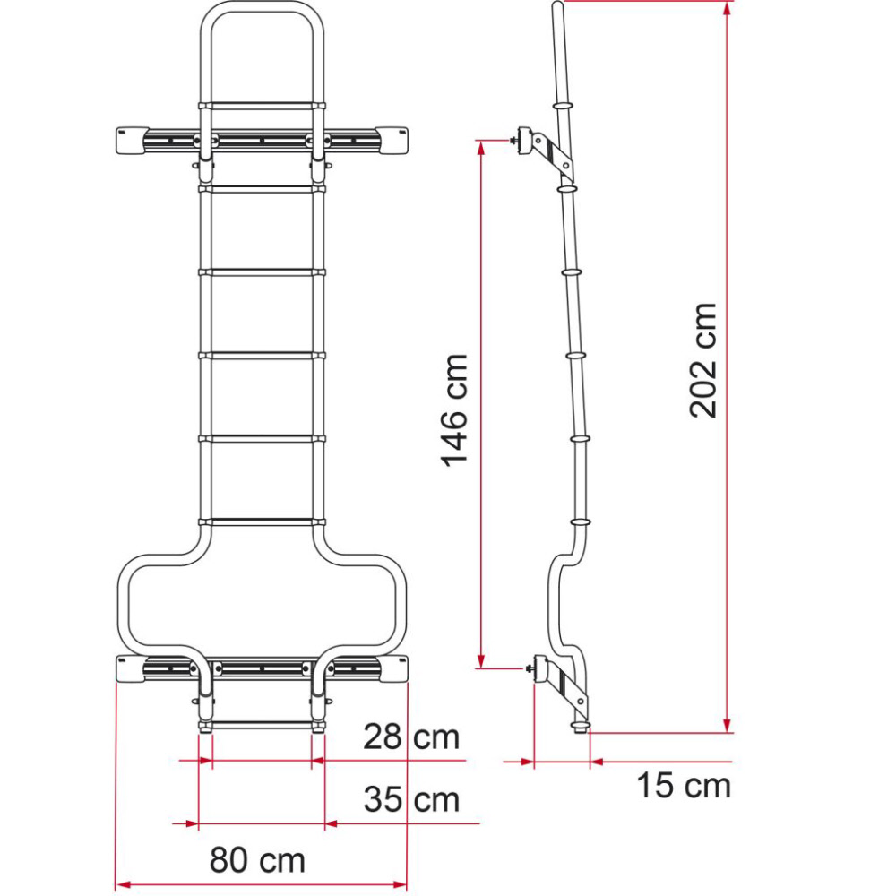 Fiamma Heckleiter Deluxe DJ Ducato H3, ab 2006