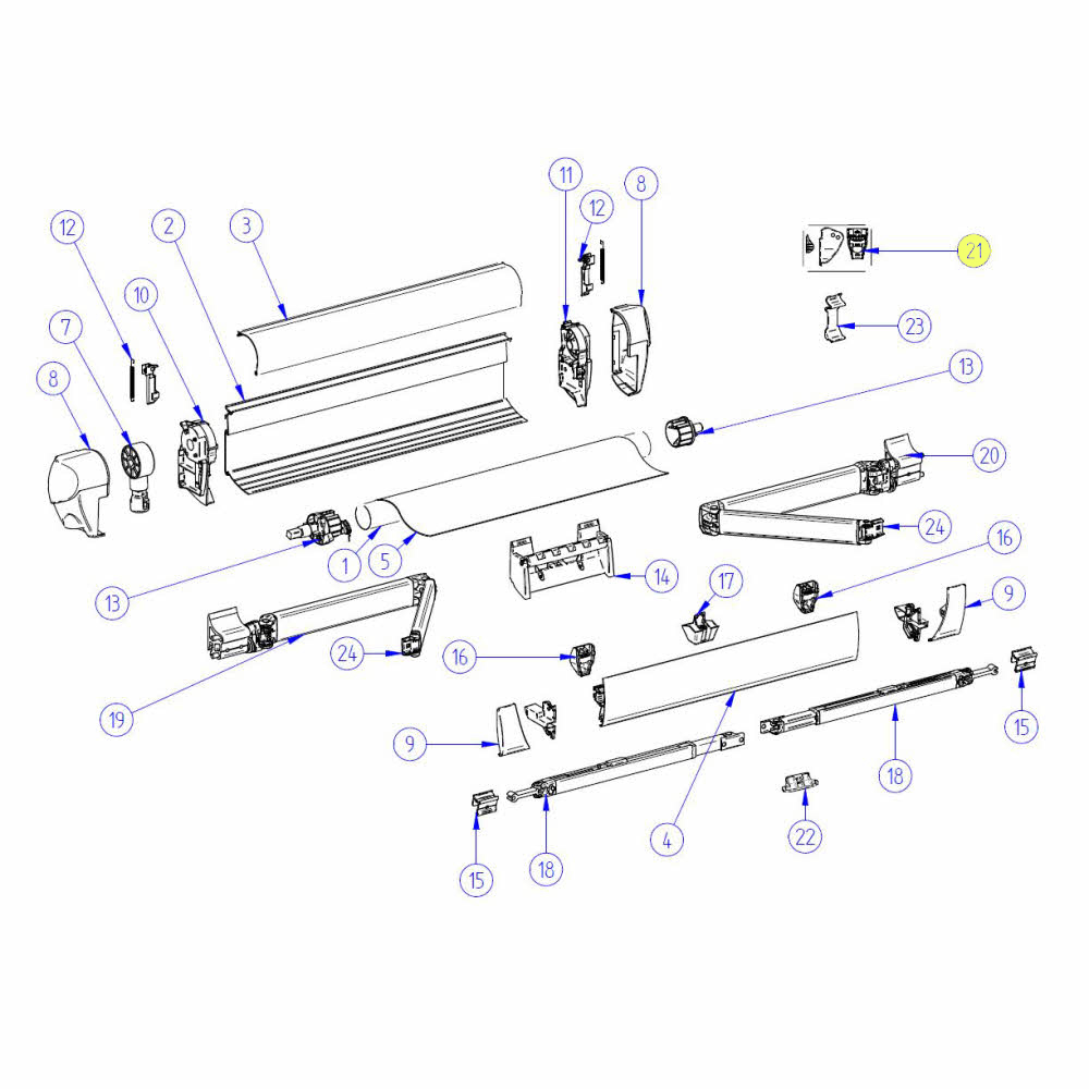 Thule Befestigungssatz Spannstange und Klemmprofil für 5003 (Nr. 1500601608)