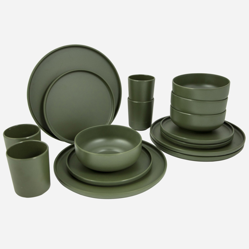 bo-camp Geschirrset Industrial Patom 16-teilig, grün