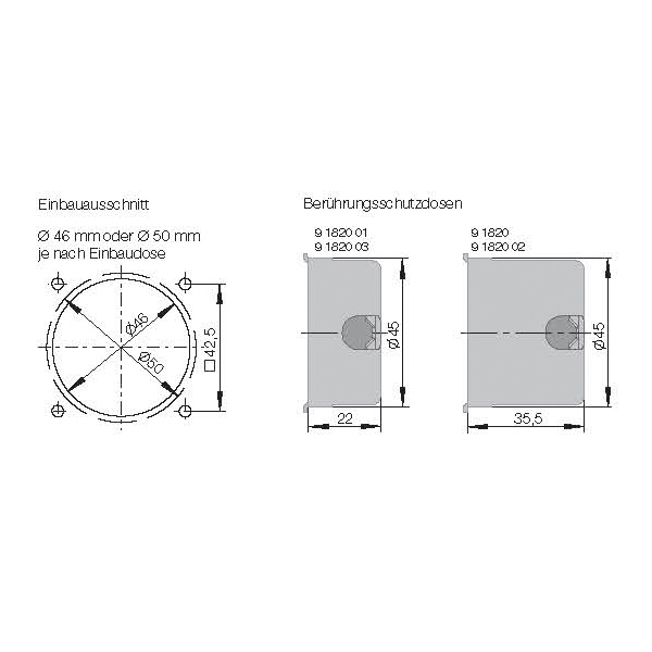 Berker Berührungsschutzdose D= 45 x 35 mm