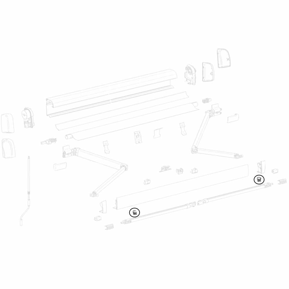 Thule Rändelschraube für Stützfuß 2 Stück, Omnistor 4200 (Nr. 1500603625)