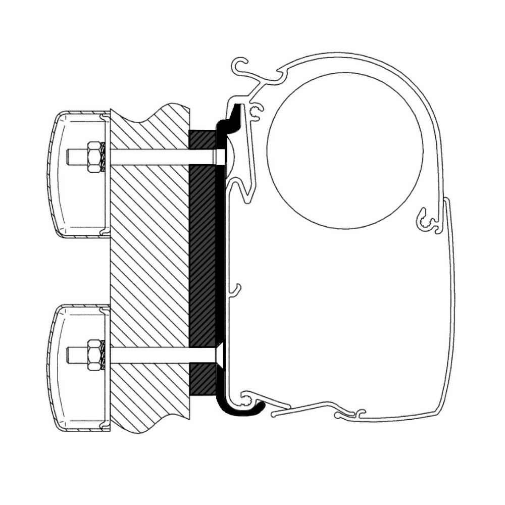 Thule Wandadapter-Set Dethleffs Globebus, Omnistor Serie 5 und 8, Länge 3,50 m