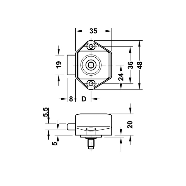 Häfele Mini-Push-Lock-Schloß weiß