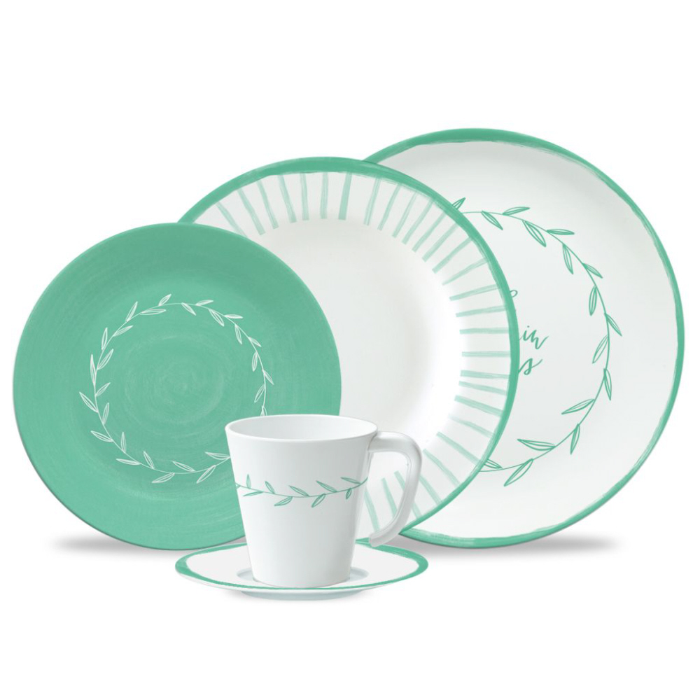Waca Geschirr-Set Spring Green 16-teilig