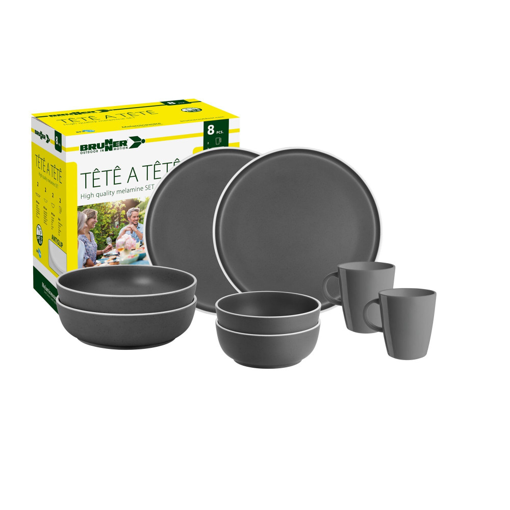 Brunner Geschirrset Dolomit 8-teilig, grau