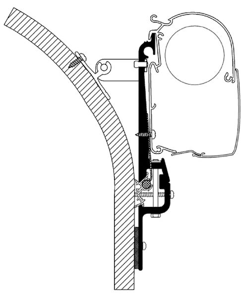Thule Wandadapter für Wohnwagen Eriba-Touring, Omnistor Serie 2 und 5