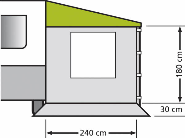 EuroTrail Seitenwand mit Fenster für Kombi Sonnendach