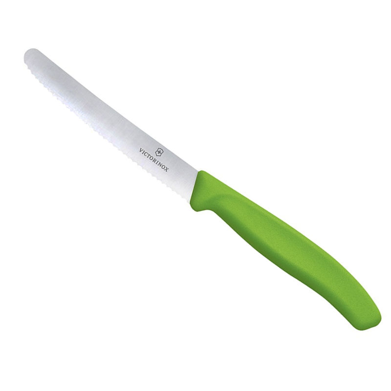 Victorinox Obst- und Gemüsemesser SwissClassic Wellenschliff, grün