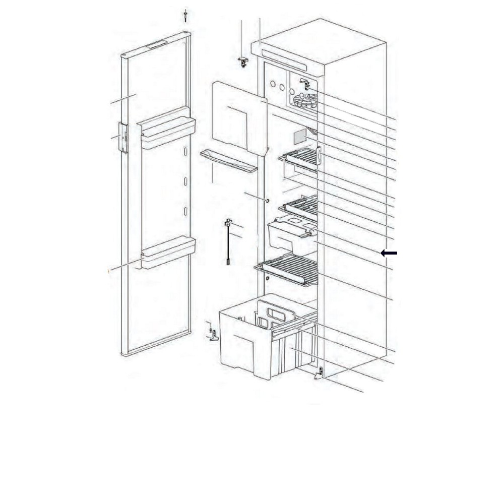 Thetford Abdeckung zu Schieberfach für Kühlschrank N3141/N3142 (Nr. 69111808)