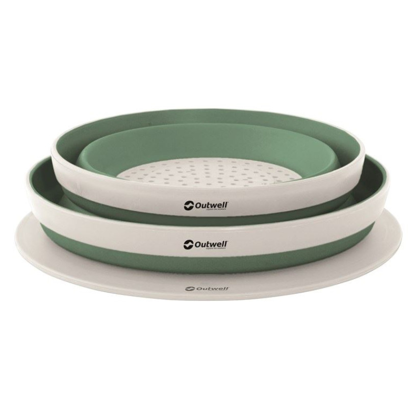 Outwell Collaps Schüssel und Sieb Set, dunkelgrün