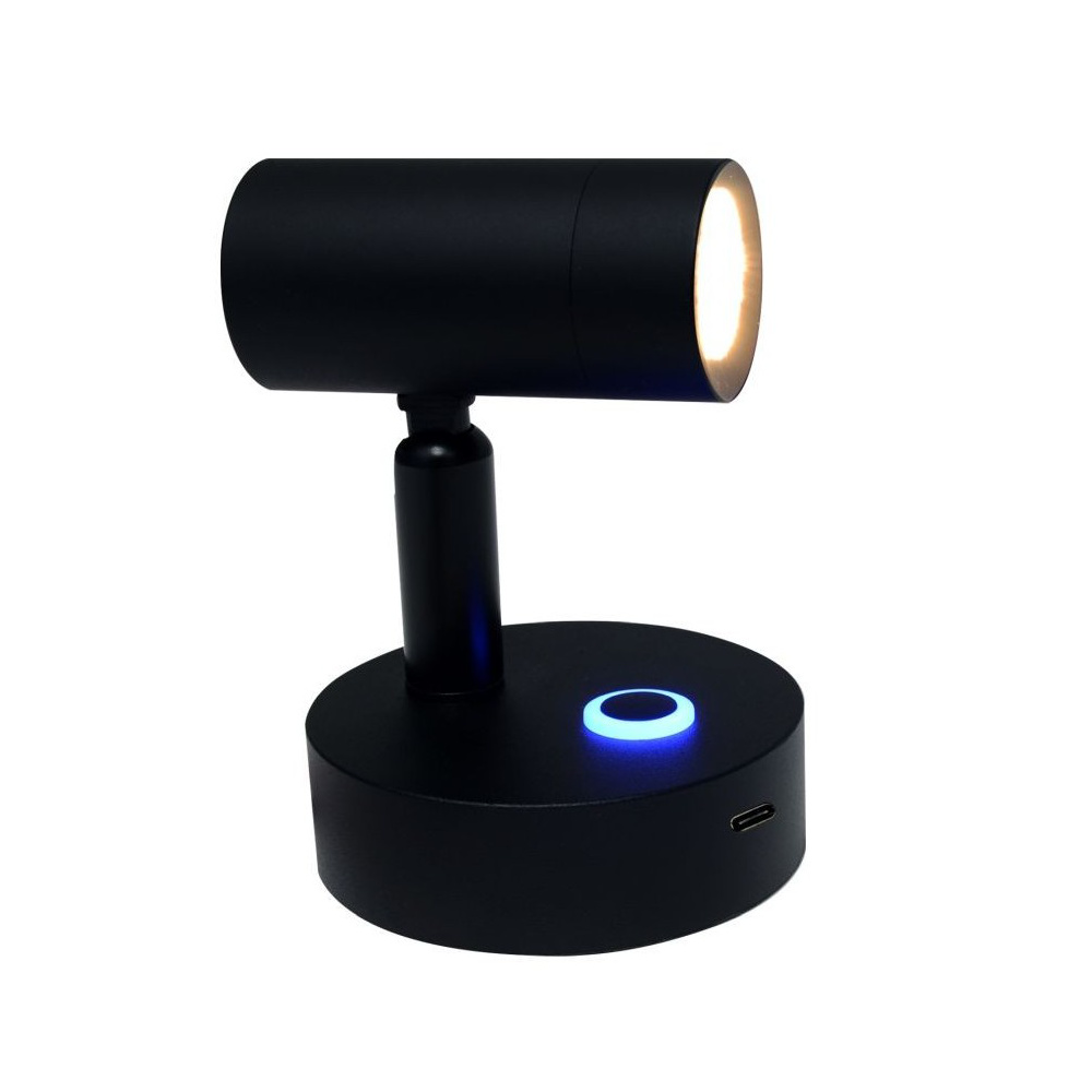 David LED Leseleuchte schwarz mit Dimmer und USBC Ladebuchse