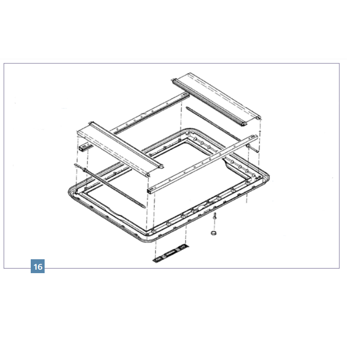 Dometic Heki 1 Innenrahmen komplett, cremeweiß (Nr. 560E0125)