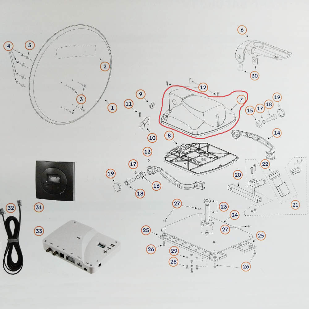 Teleco Kunststoff-Abdeckung für Telesat BT 65/85 (Nr. 812571)