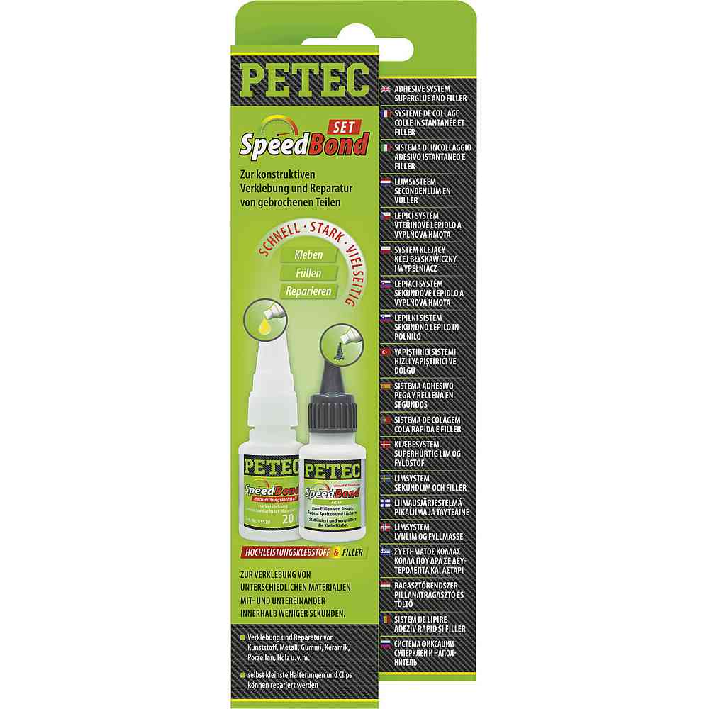 Petec Hochleistungsklebstoff und Filler SpeedBond-Set, 96 g