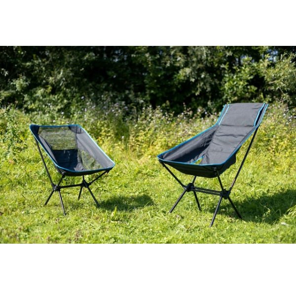 Defa Klappstuhl High Chair mit hoher Rückenlehne, anthrazit/blau