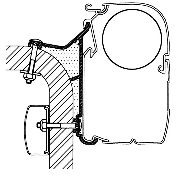 Thule Wandadapter für Hymer Reisemobile B2-Klasse, Omnistor Serie 5 und 8