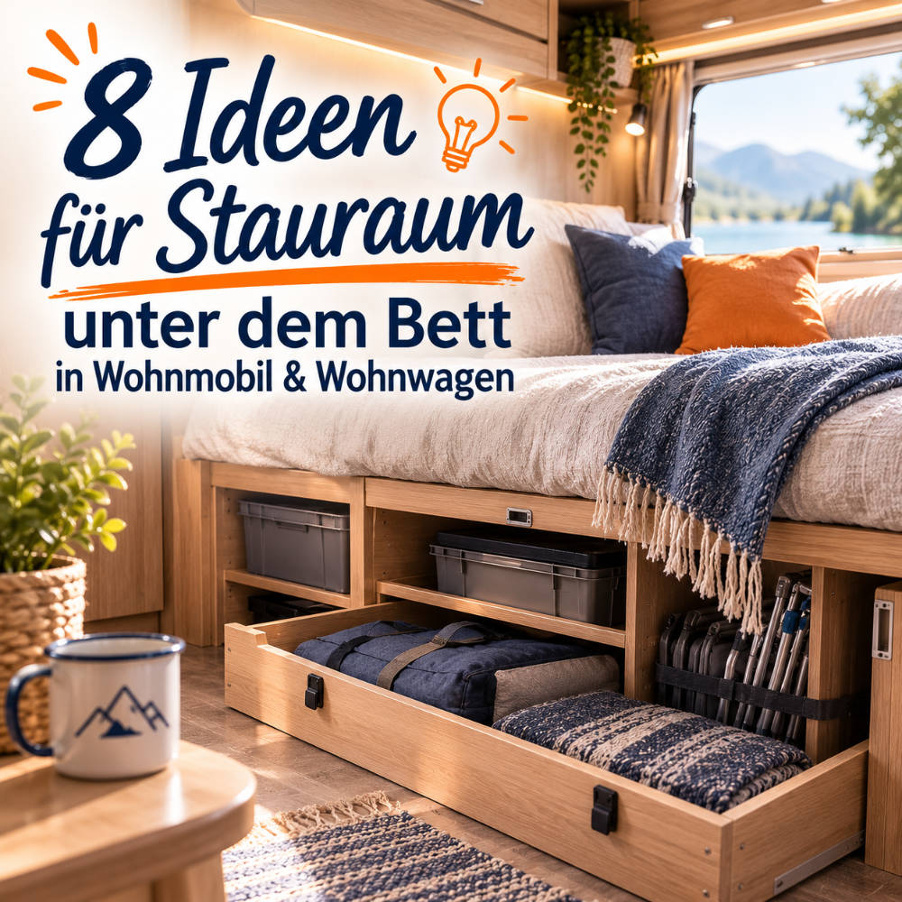 8 Ideen für Stauraum unter dem Bett im Wohnmobil & Wohnwagen