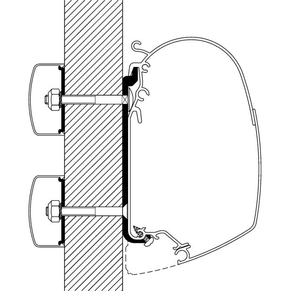 Thule Flat-Adapter für Omnistor-Markisen Serie 5 und 8, Länge 5,00 m