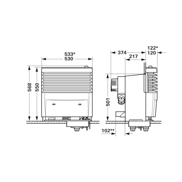 Truma S 5004 mit Einbaukasten für 2 Gebläse