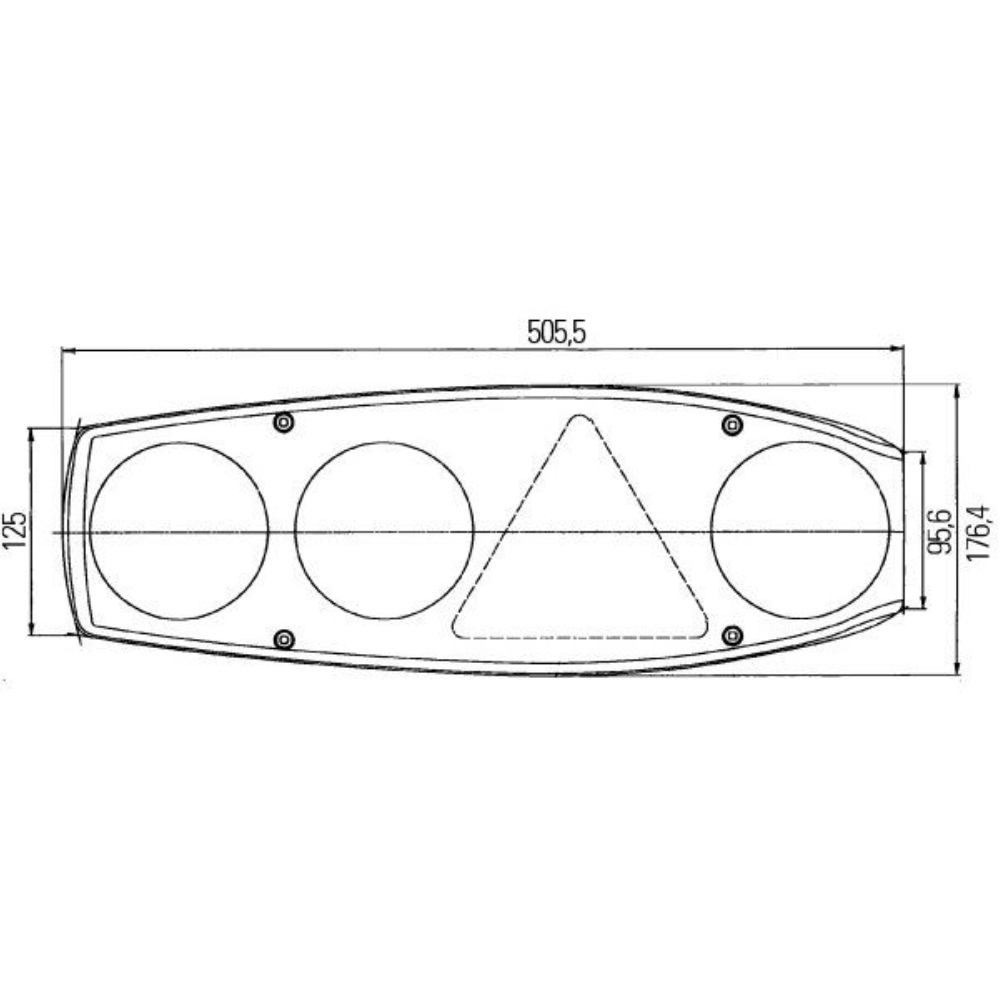 Hella Heckleuchte Caraluna II Plus Chromium für Wohnwagen, links