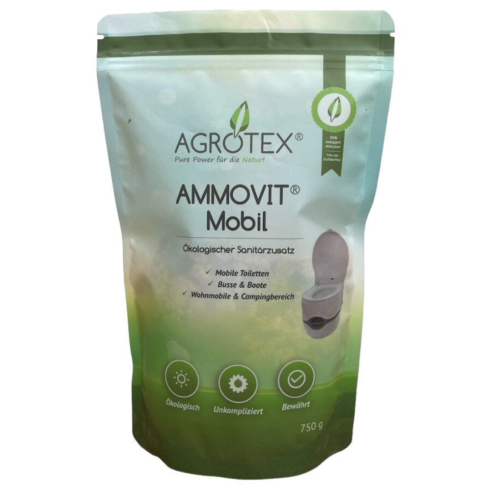 AGROTEX Ökologischer Sanitärzusatz AMMOVIT Mobil für Campingtoiletten, 750 g