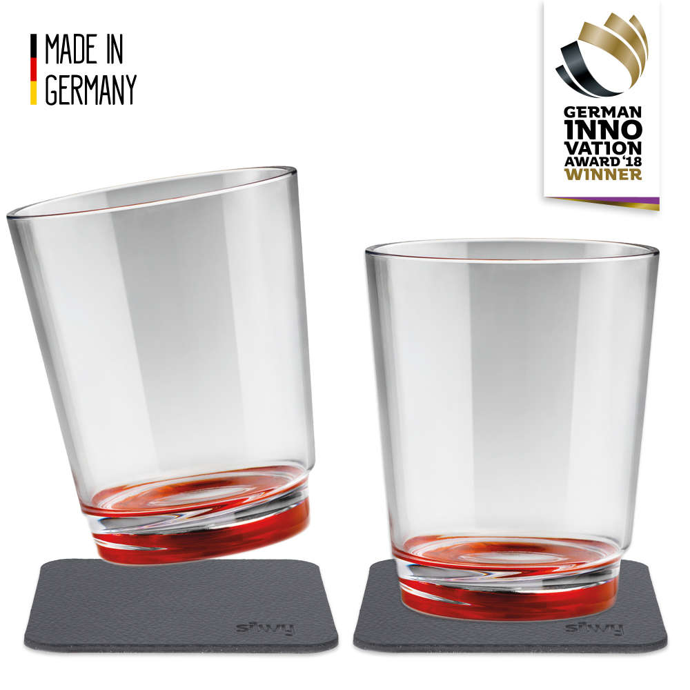 Silwy Magnet-Trinkbecher 250 ml, 2er-Set, ready red