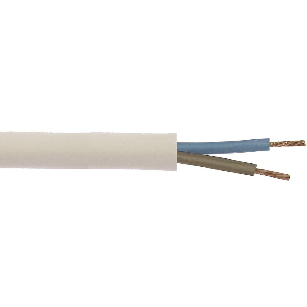 Weingärtner PVC Schlauchleitung / Stromkabel H03VV-F 5m, weiss, 2x0,75 qmm