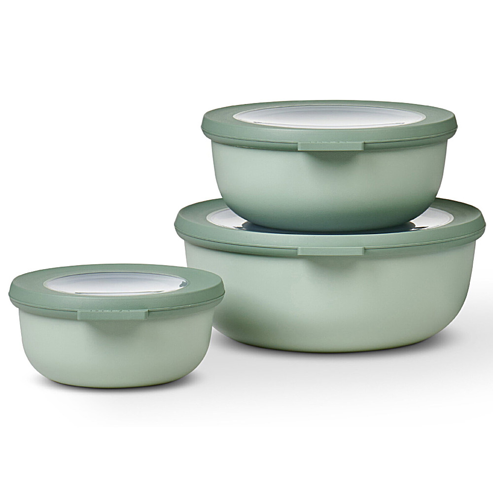Mepal Schüsselset Cirqula flach, 3-teilig (350+750+1250 ml), nordic sage