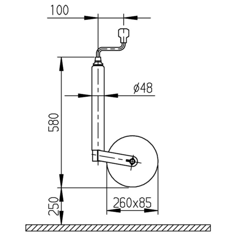 AL-KO Stützrad Plus 260 x 85 mm Luftrad/Blechfelge