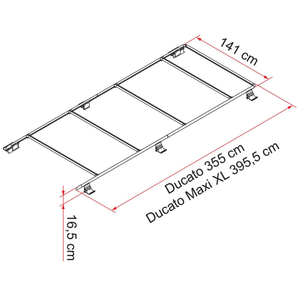 Fiamma Roof Rail für Ducato ab Bj. 2006, schwarz