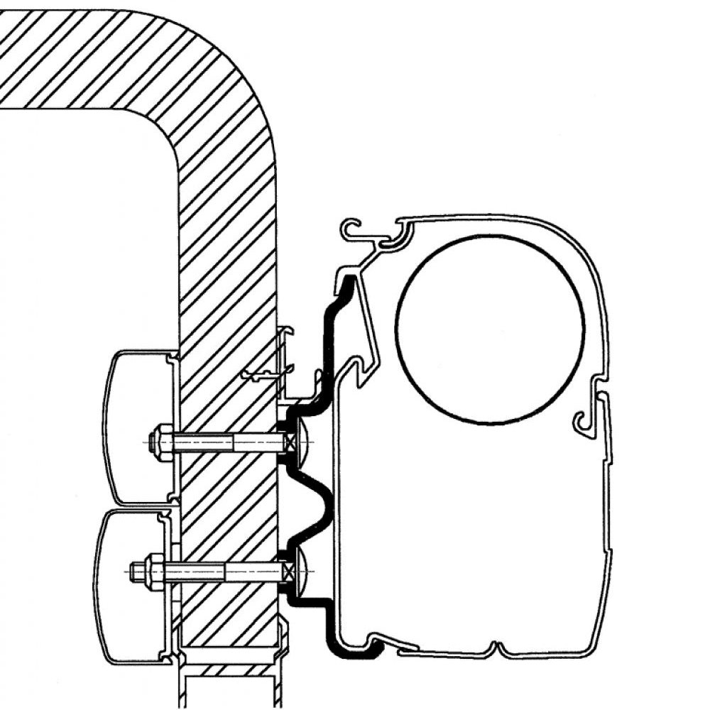 Thule Wandadapter für Hymer Exis/Camp bis 2011, Omnistor Serie 5 und 8