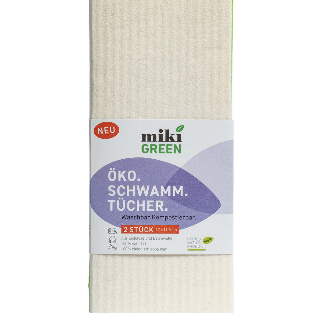 mikiGREEN Schwammtücher, 2 Stück
