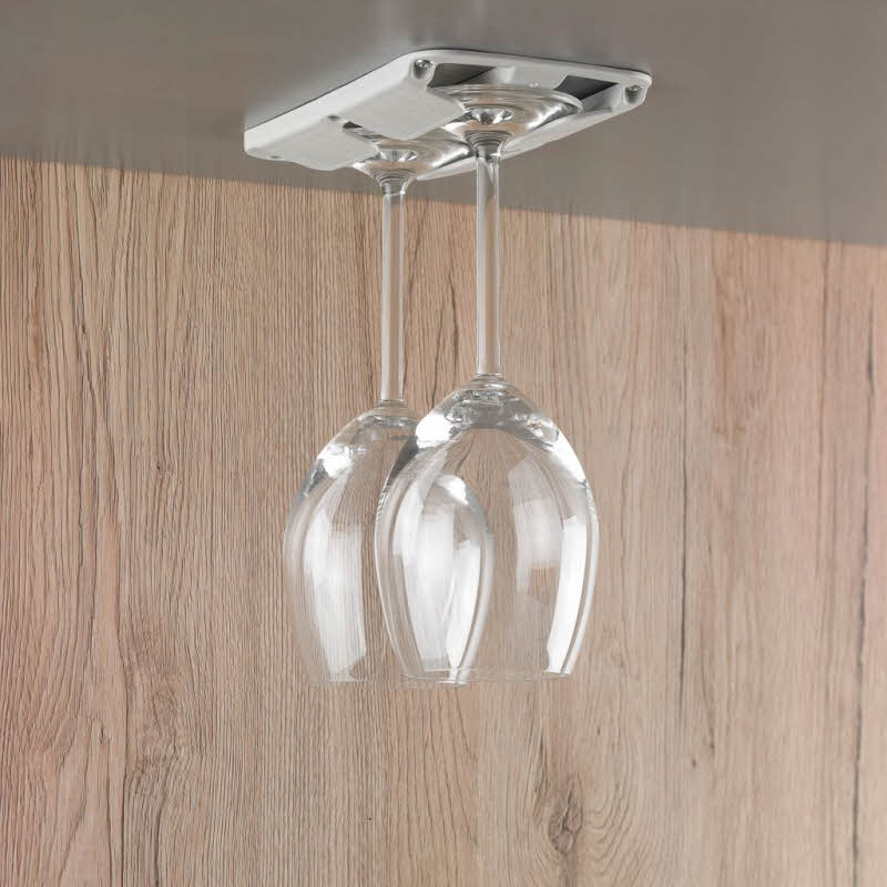 Froli Stielglashalter 2er-Set für 2-3 Gläser, Farbe lichtgrau