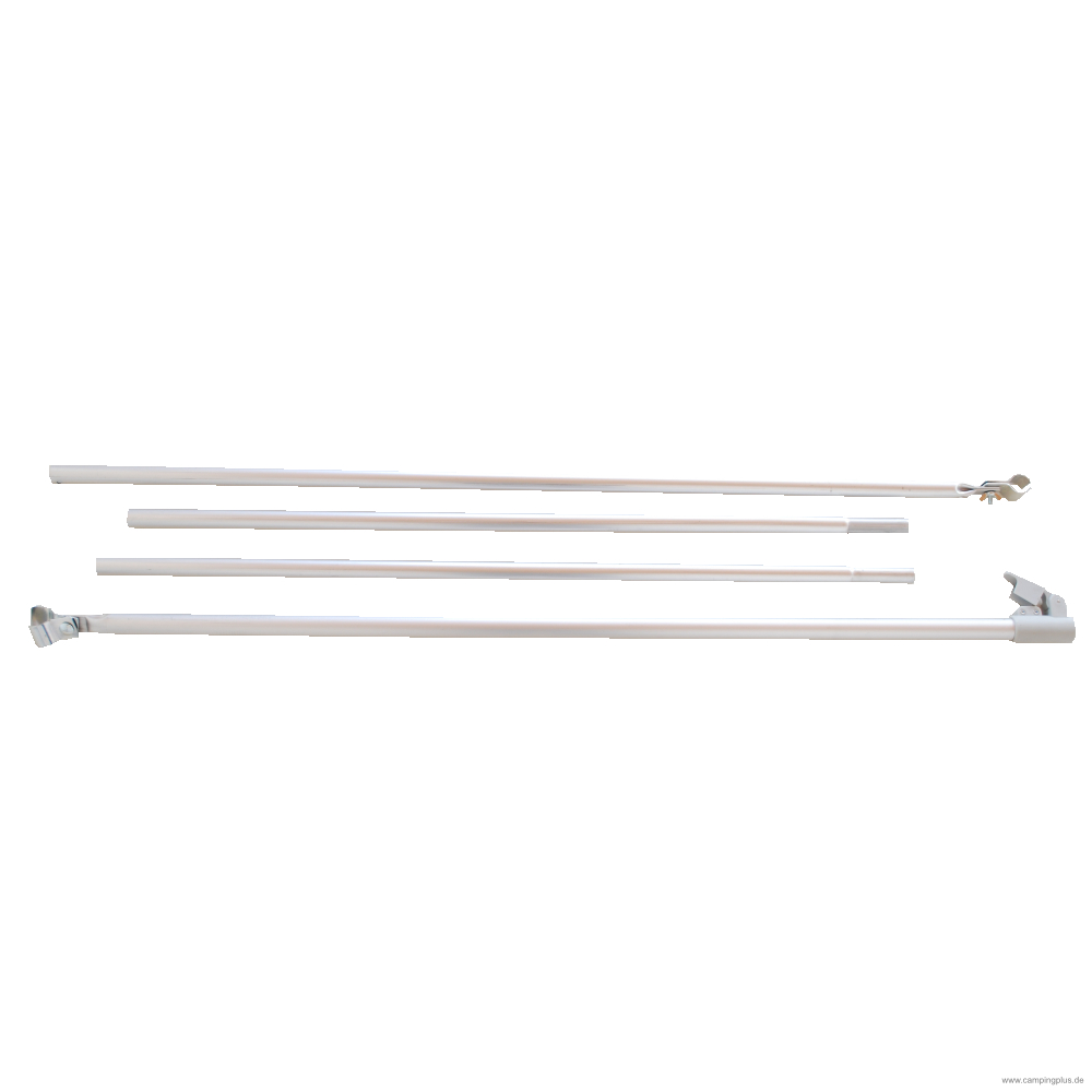 DWT Veranda-/ Dachauflagestange Alu 25 x 1 mm 2 Schellen u. Gripstop, 280-360 cm