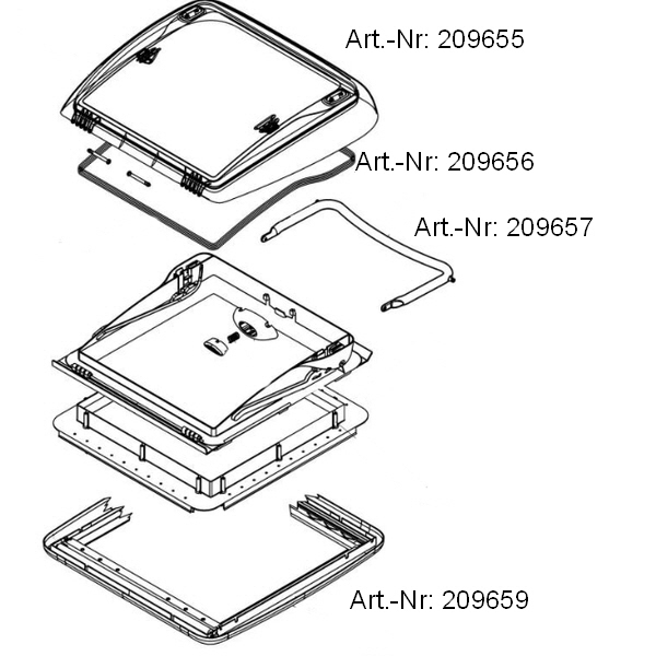 Dometic Innenrahmen Mini Heki Plus grau (4460000015)