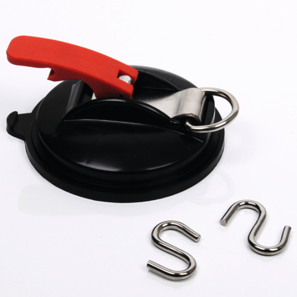Camp4 Saugnapfbefestigung mit Ring u. 2 S-Haken