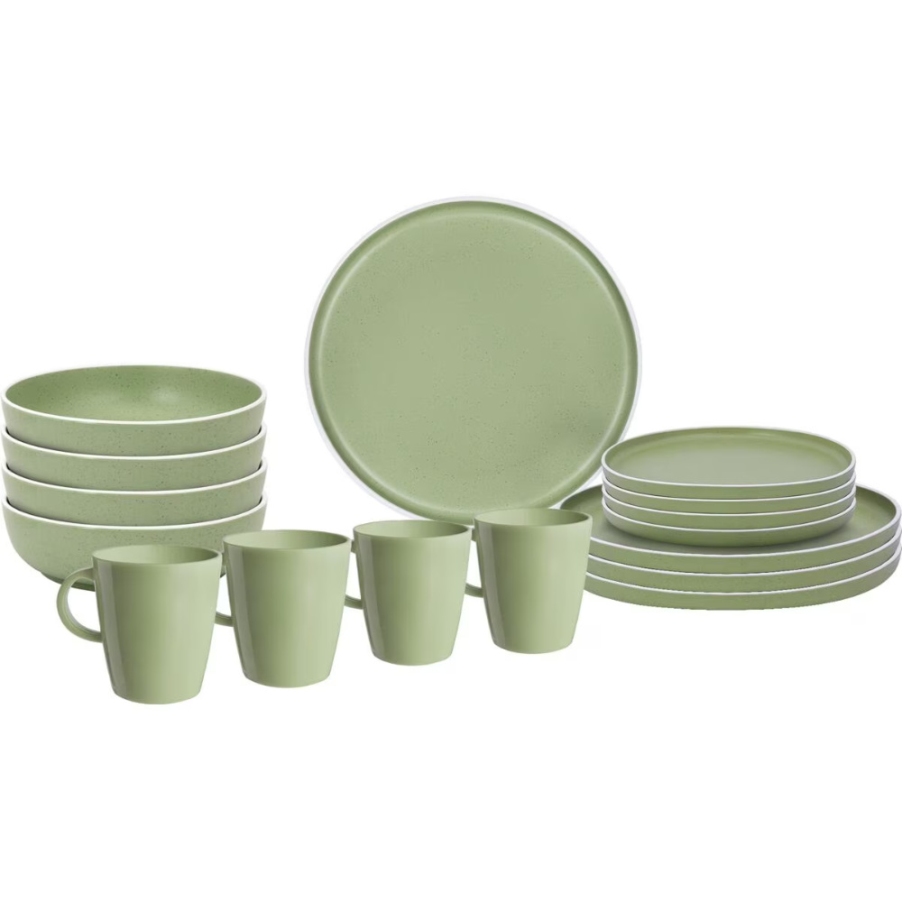 Brunner Geschirrset Dolomit Lunchbox 16-teilig, grün