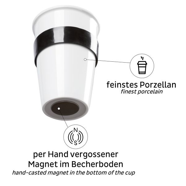 Silwy Magnet-Porzellan-Kaffeebecher TO-GO-CUP 350 ml