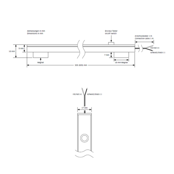 Staudte Hirsch LED Innenbeleuchtung 12 V DC, mit Magnet