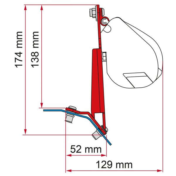 Fiamma Kit für F43 / F45 S / F35 pro - Ford Custom Lift Roof H1