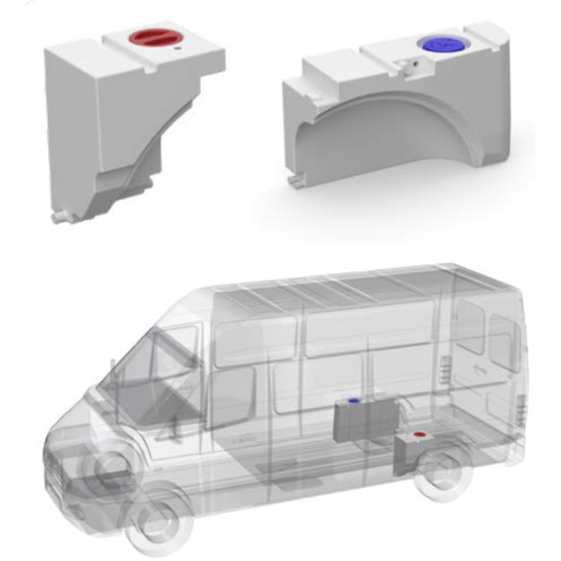 Aplast Trinkwassertank Set 93l (65l+28l), VW T6/5 und Ford Transit